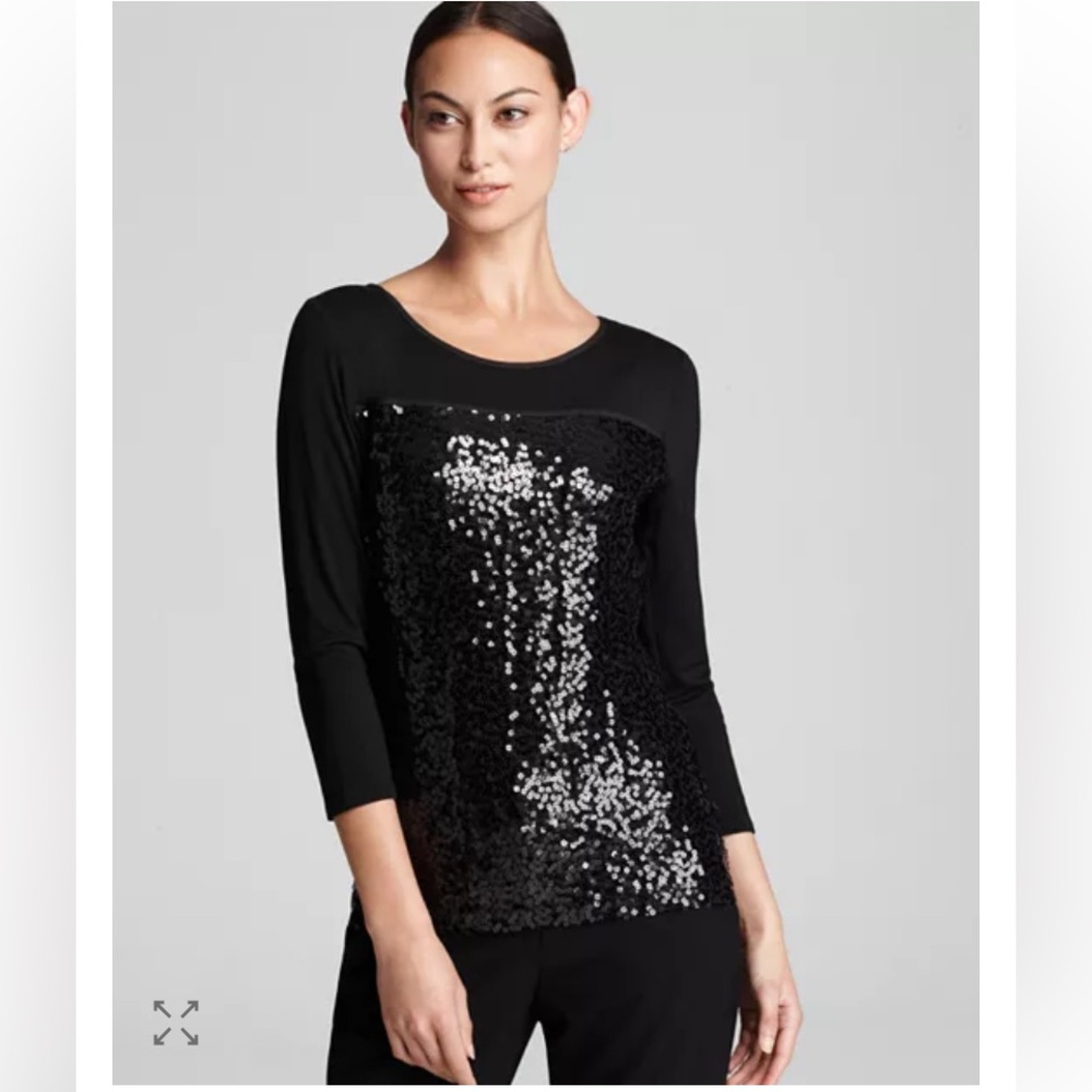 Black Goth NWTs INC Sequined Mesh Top